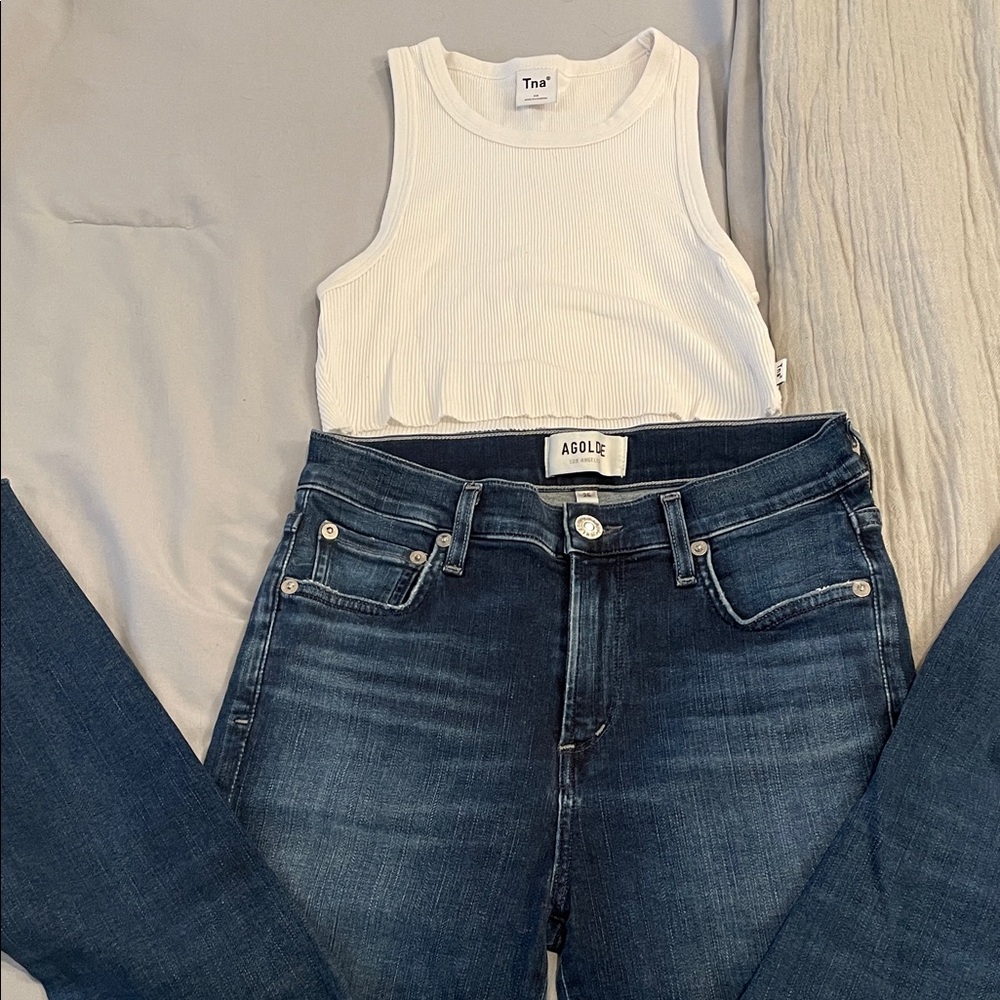 AGOLDE Dark Blue Skinny Jeans